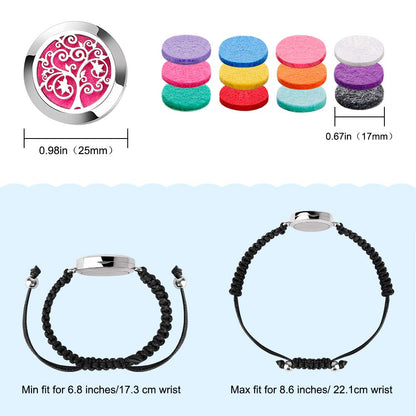 ttstar Essential Oil Diffuser Bracelet – Stainless Steel Locket, Adjustable Band