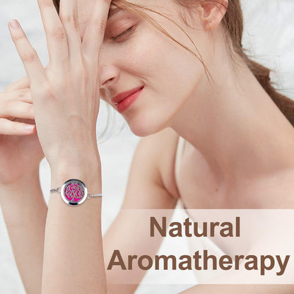 ttstar Essential Oil Diffuser Bracelet - Stainless Steel Aromatherapy Locket Gift Set