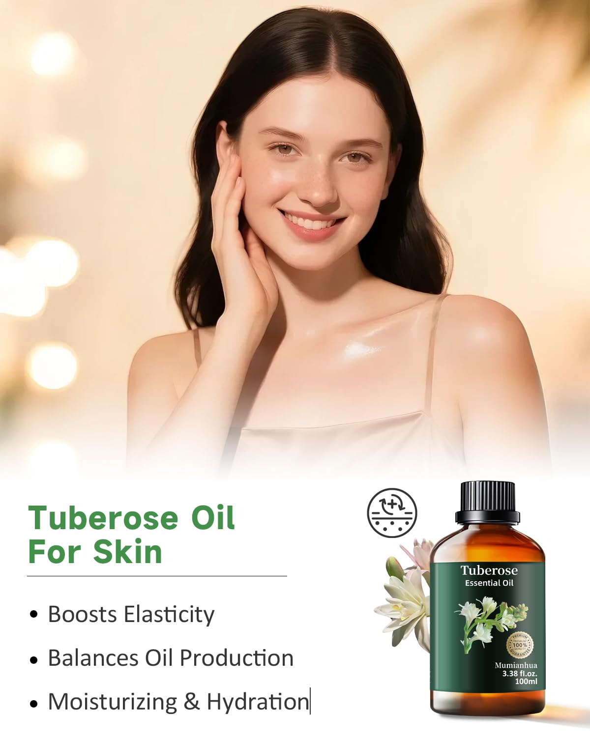 Mumianhua Tuberose Essential Oil – 100% Pure Therapeutic Grade (3.38 fl oz)