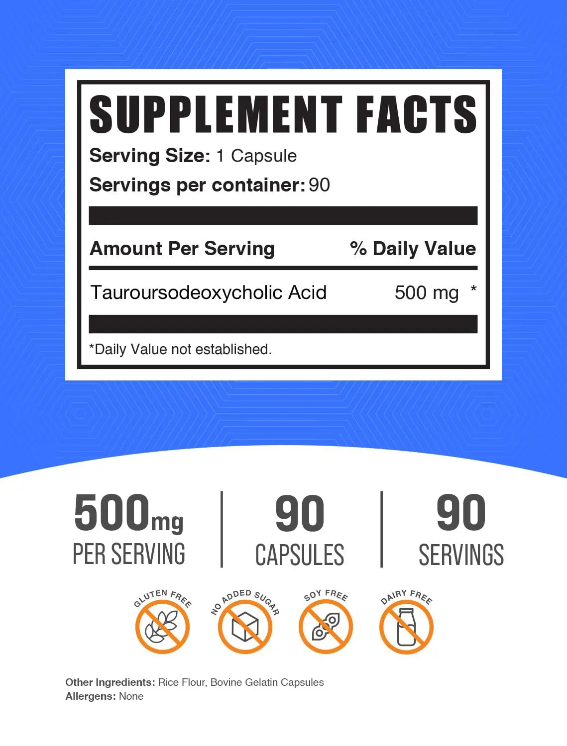 BulkSupplements TUDCA Capsules - Tauroursodeoxycholic Acid 500mg | Gluten Free | 90 Capsules BritishVita | Premium UK Vitamins & Wellness Supplements