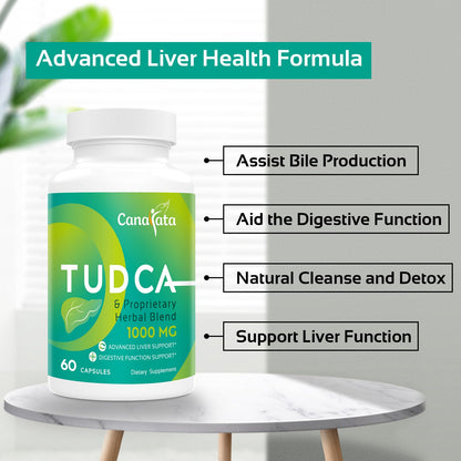 TUDCA Liver Support 1000mg - 60 Vegan Capsules | Milk Thistle & Herbal Blend