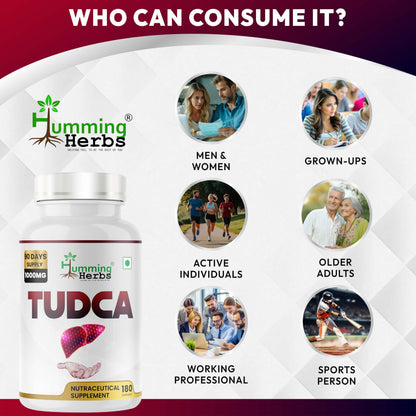 TUDCA Tauroursodeoxycholic Acid Supplement 1000mg - 180 Vegan Capsules - Non-GMO