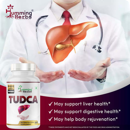 TUDCA Tauroursodeoxycholic Acid Supplement 1000mg - 180 Vegan Capsules - Non-GMO