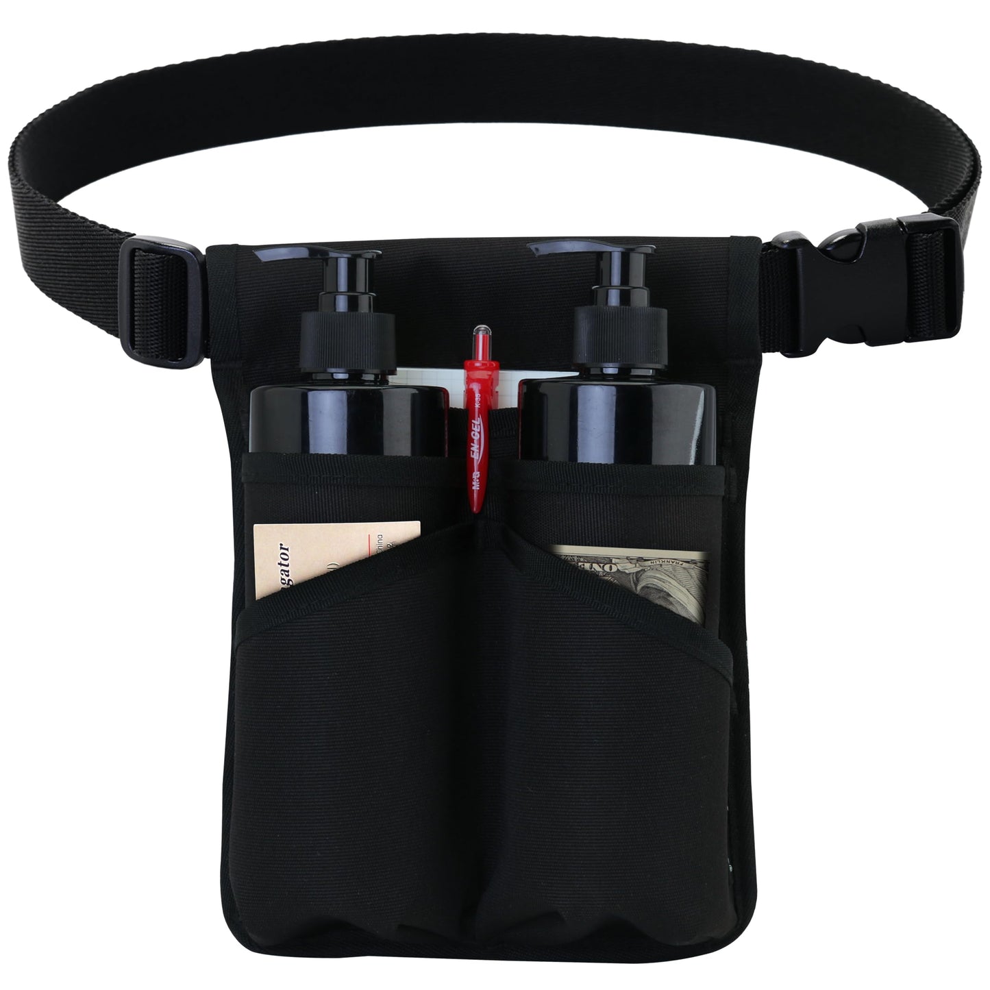 Tuhaoge Massage Bottle Bag for 2 Bottles - Oil & Lotion Holster TH-XJ-2 Black