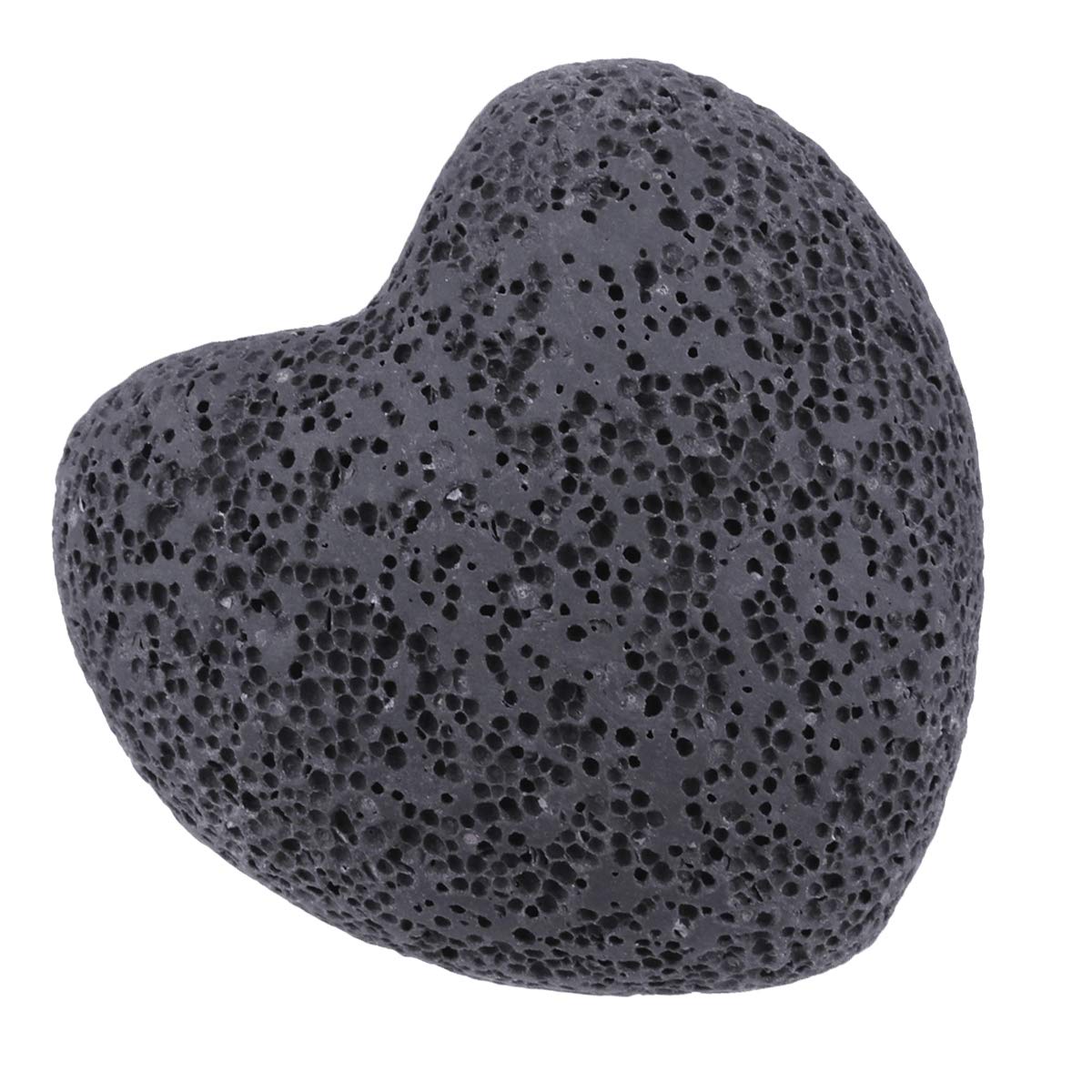 TUMBEELLUWA Heart Essential Oil Diffuser Stones – Hand Carved Lava Rock, Pack of 10 (1 inch, Black)