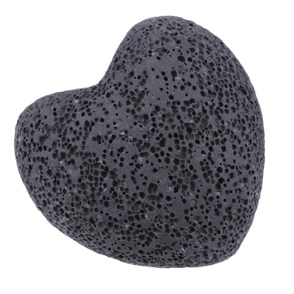 TUMBEELLUWA Heart Essential Oil Diffuser Stones – Hand Carved Lava Rock, Pack of 10 (1 inch, Black)