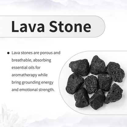TUMBEELLUWA Heart Essential Oil Diffuser Stones – Hand Carved Lava Rock, Pack of 10 (1 inch, Black)