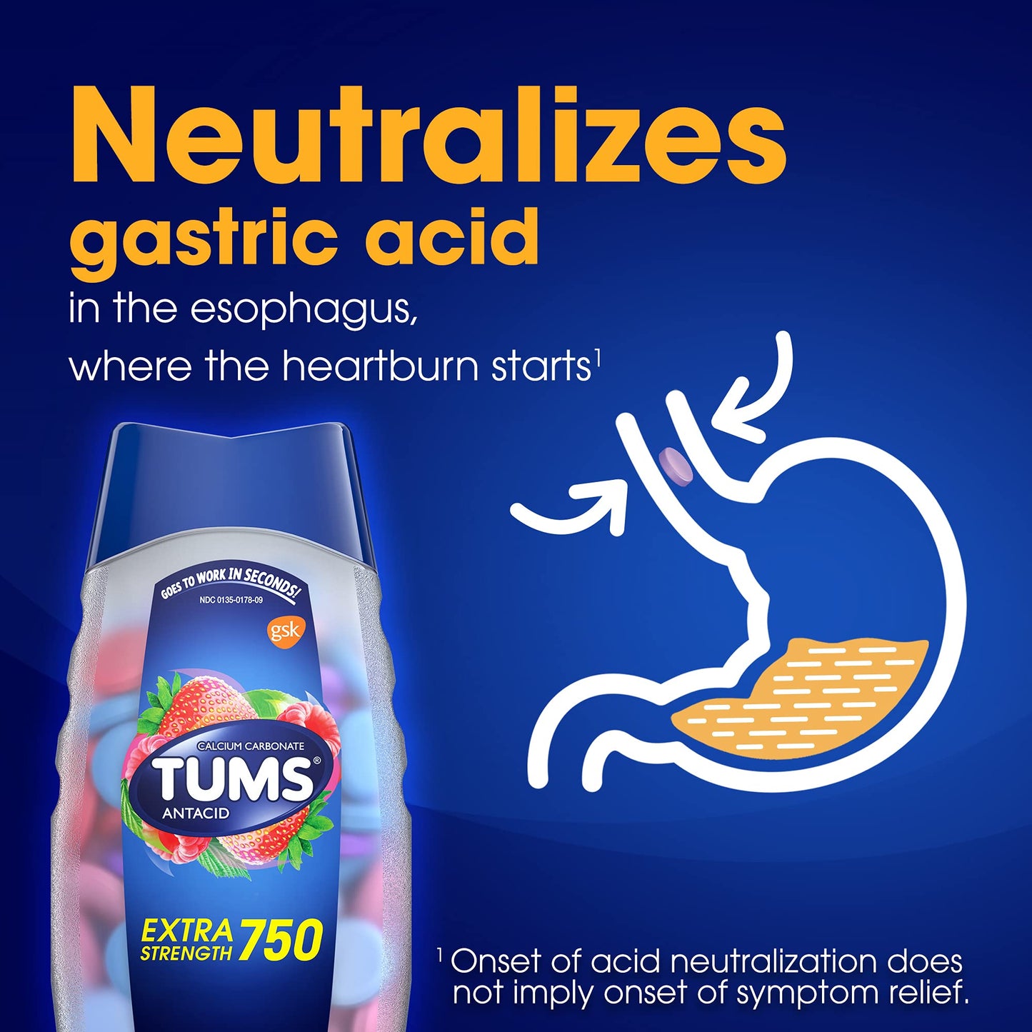 TUMS EX Assorted Berries – 8 Count (Pack of 12) | Fast-Acting Heartburn Relief