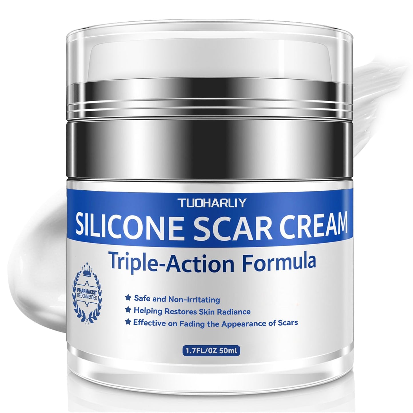 Tuoharliy Scar Cream – Silicone Scar Gel for Surgical Scars & Marks | 1.7 oz