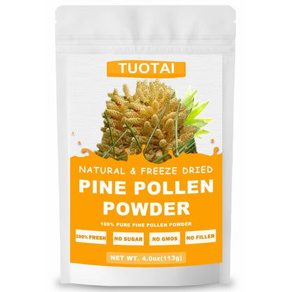 TUOTAI Premium Pine Pollen Powder – 100% Natural, No GMO, No Additives, Vegan