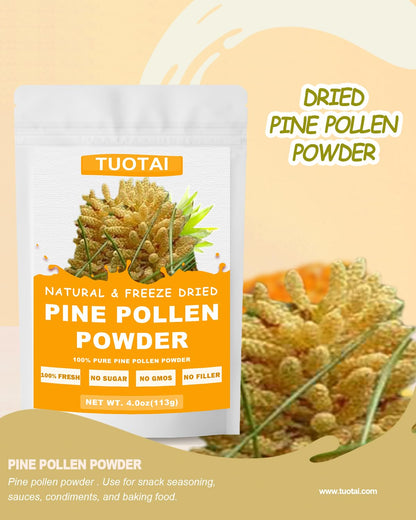 TUOTAI Premium Pine Pollen Powder – 100% Natural, No GMO, No Additives, Vegan