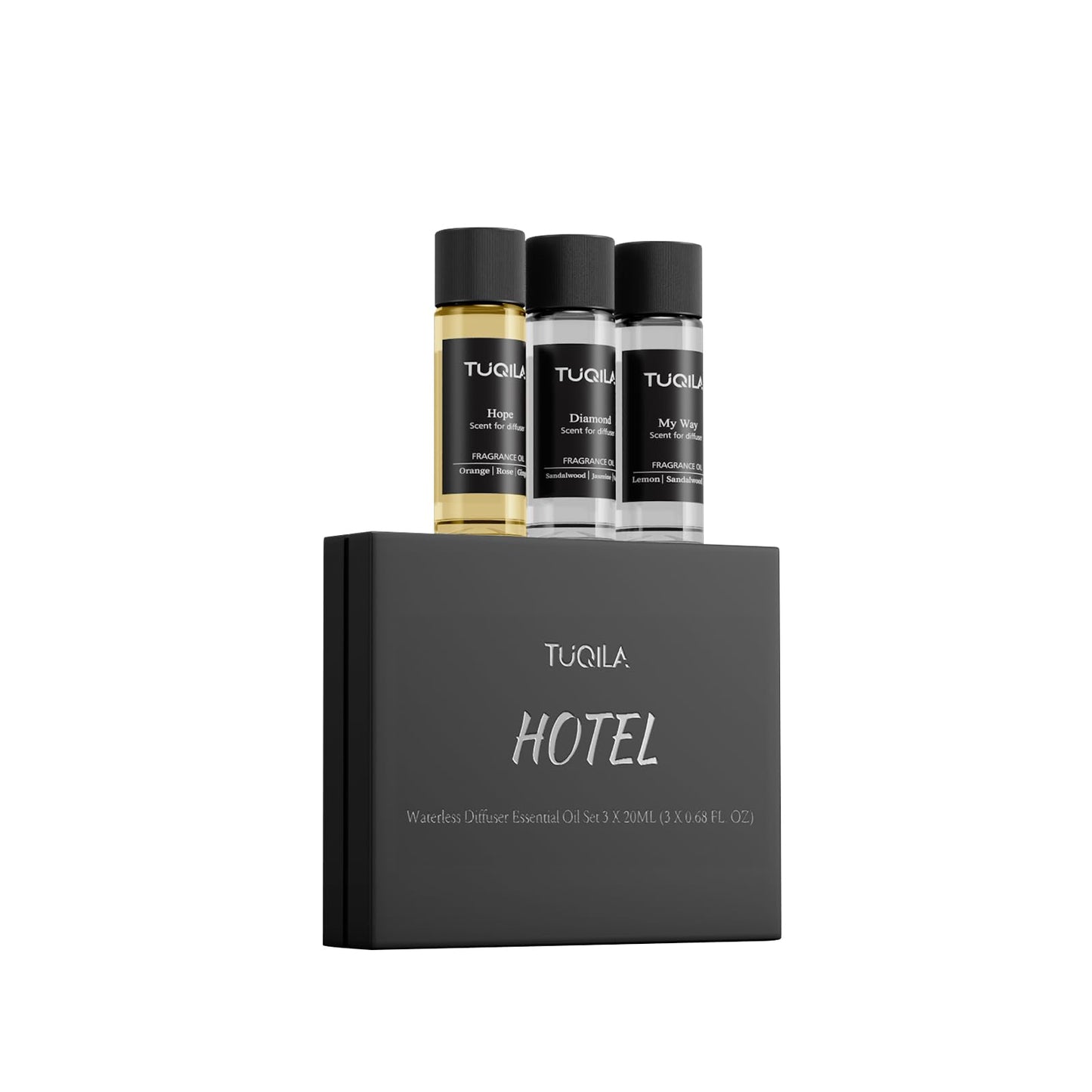 Tuqila Hotel Luxury Essential Oil Set – 3x20ml Diffuser Oils (My Way, Diamond, Hope)