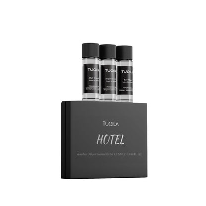 Tuqila Hotel Luxury Essential Oil Set (3x20mL) – Scent Aromatherapy Oils for Diffusers – My Way, Bergamot 22, Oud Wood – Ideal for Home, Car, Hotel & Office