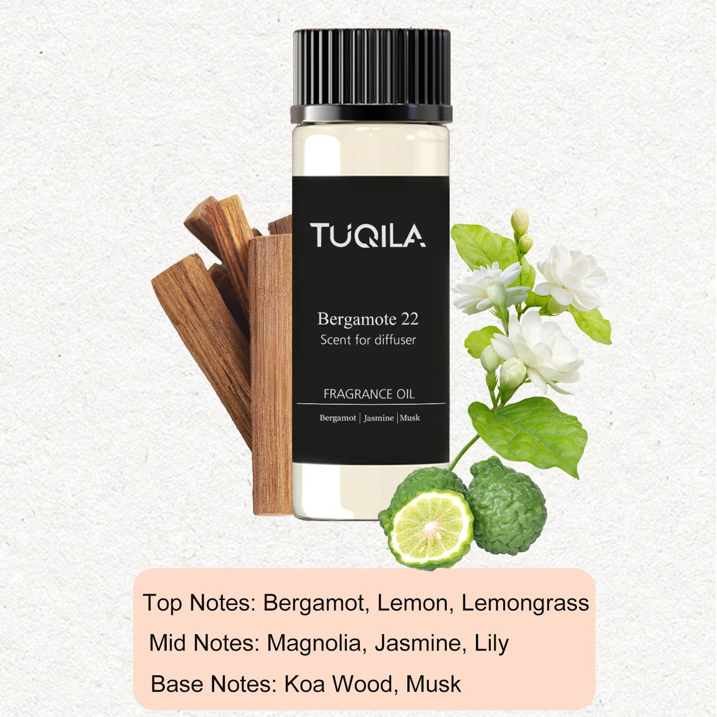Tuqila Hotel Luxury Essential Oil Set (3x20mL) – Scent Aromatherapy Oils for Diffusers – My Way, Bergamot 22, Oud Wood – Ideal for Home, Car, Hotel & Office