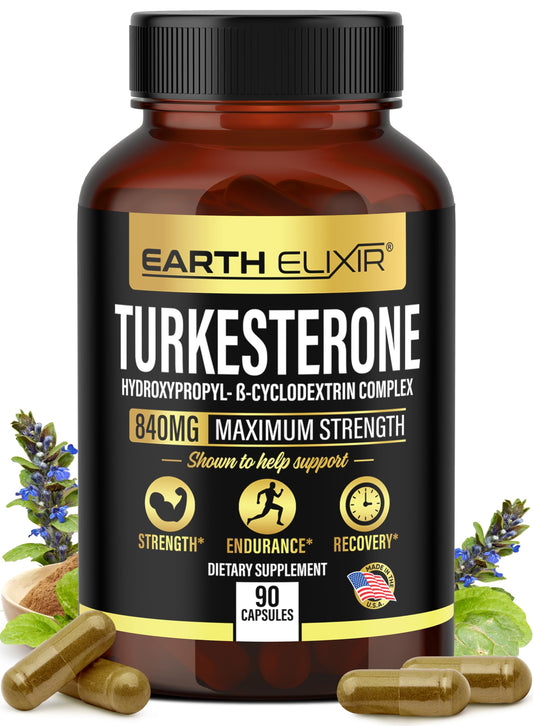 Turkesterone 840 mg – Natural Testosterone Support - 100% Pure Turkesterone Supplement for Men & Women - Ajuga Turkestanica Extract - Made in USA & 3rd Party Tested for Strength, Energy & Vitality BritishVita | Premium UK Vitamins & Wellness Supplements
