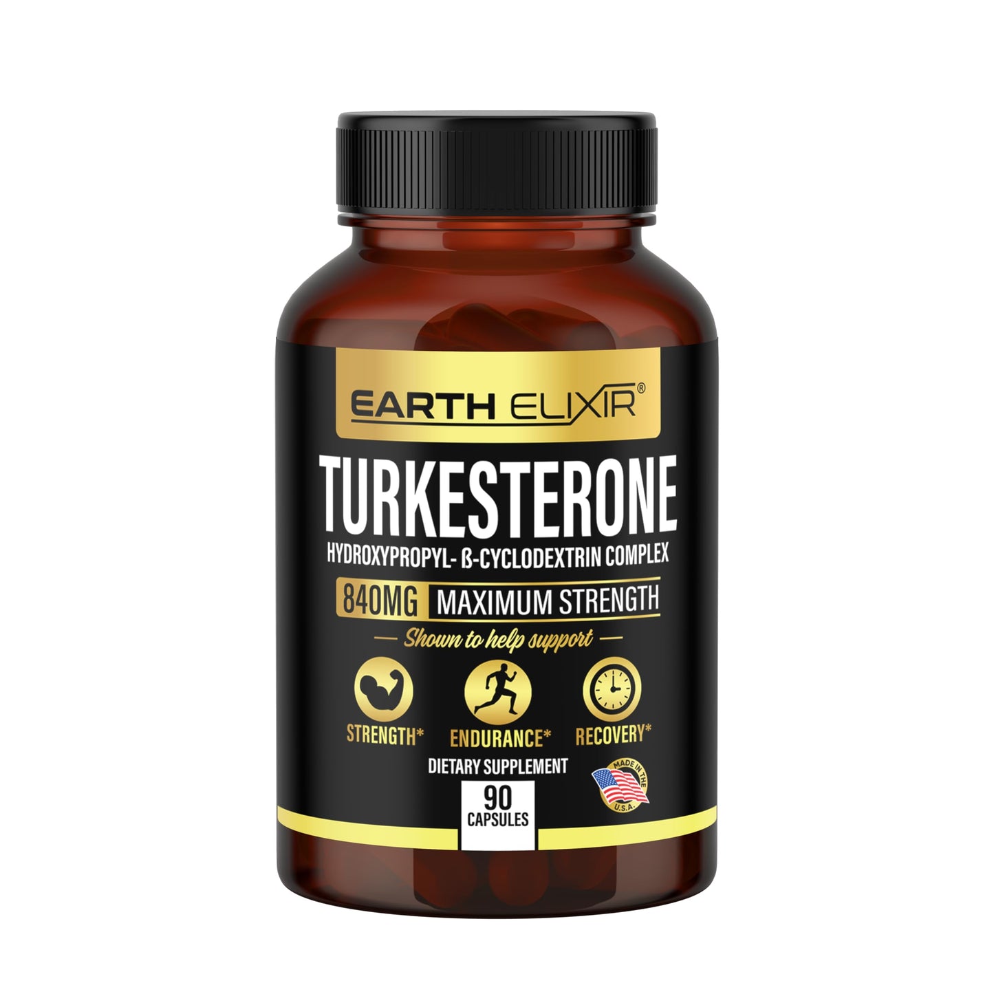 Turkesterone 840 mg – Natural Testosterone Support - 100% Pure Turkesterone Supplement for Men & Women - Ajuga Turkestanica Extract - Made in USA & 3rd Party Tested for Strength, Energy & Vitality
