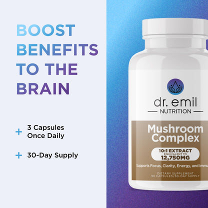 Dr. Emil Nutrition 10 Mushroom Nootropic Supplement – Clarity & Immune Support