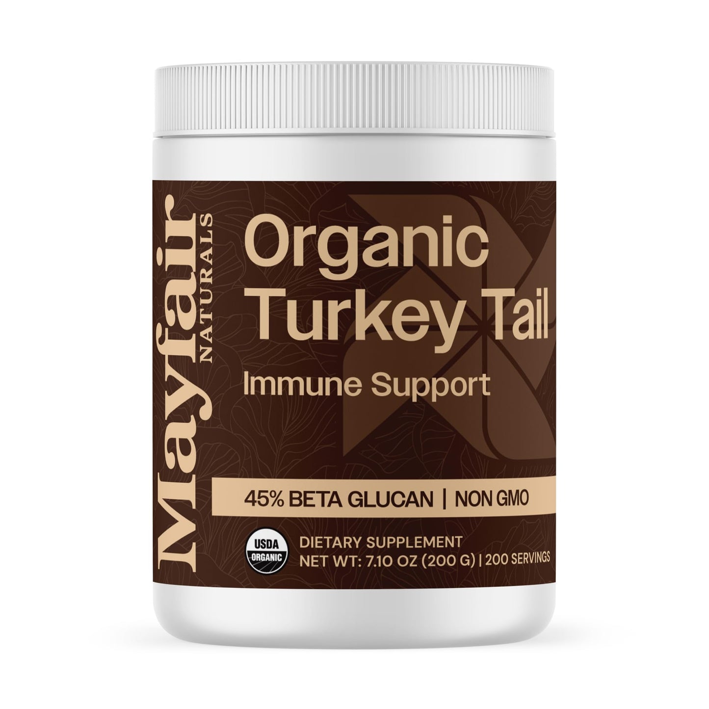 Turkey Tail Mushroom Powder Organic – Immune & Digestive Support (7.10 oz, 200 Servings)
