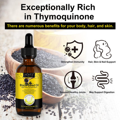 Black Seed Oil Organic Cold Pressed - 2% Thymoquinone | Turkish Nigella Sativa 60ml