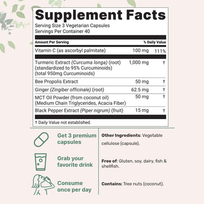 Micro Ingredients Turmeric Curcumin 1000mg | 240 Veggie Capsules | 95% Curcuminoids