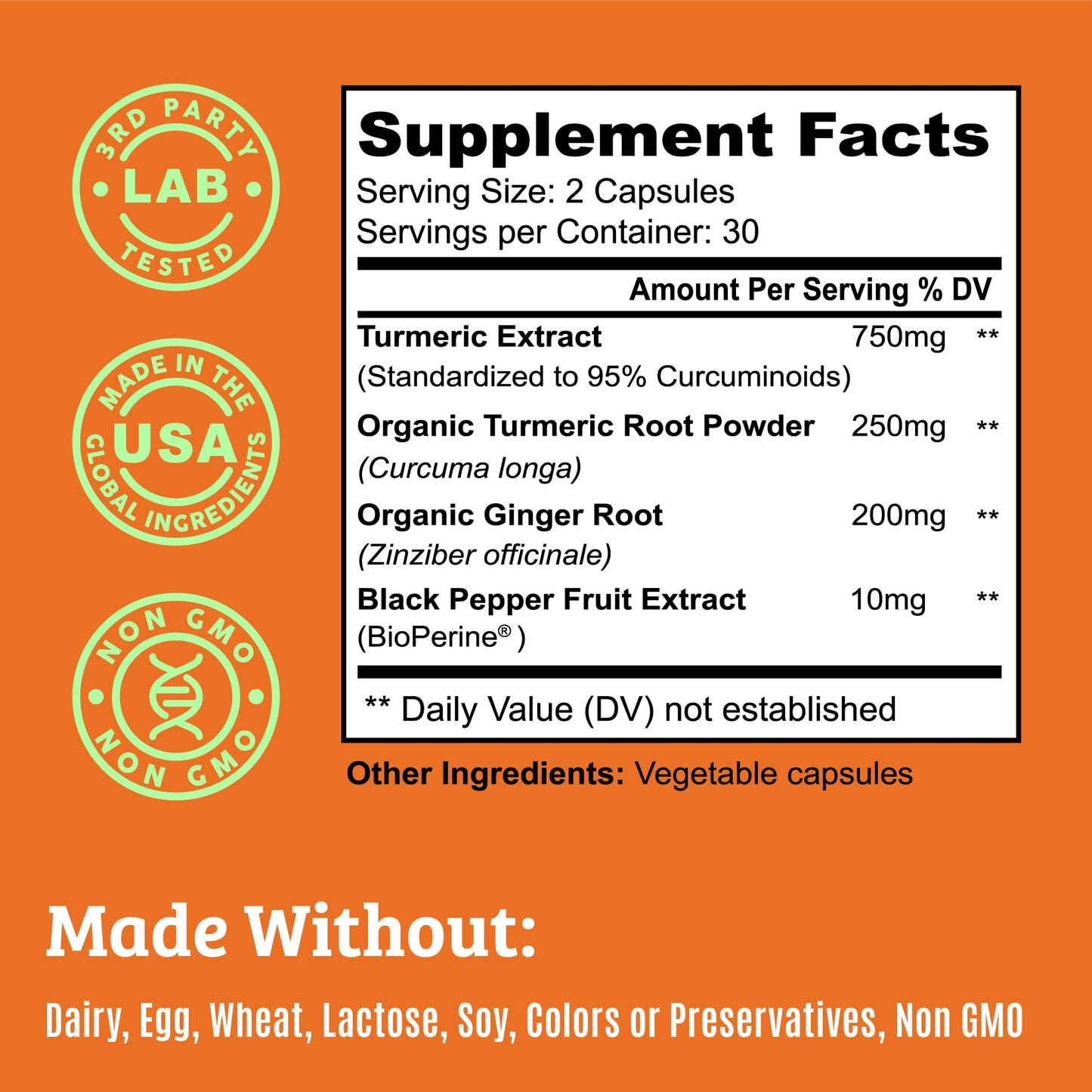 Turmeric Curcumin with Black Pepper 1000mg – 60 Capsules | 15X Absorption