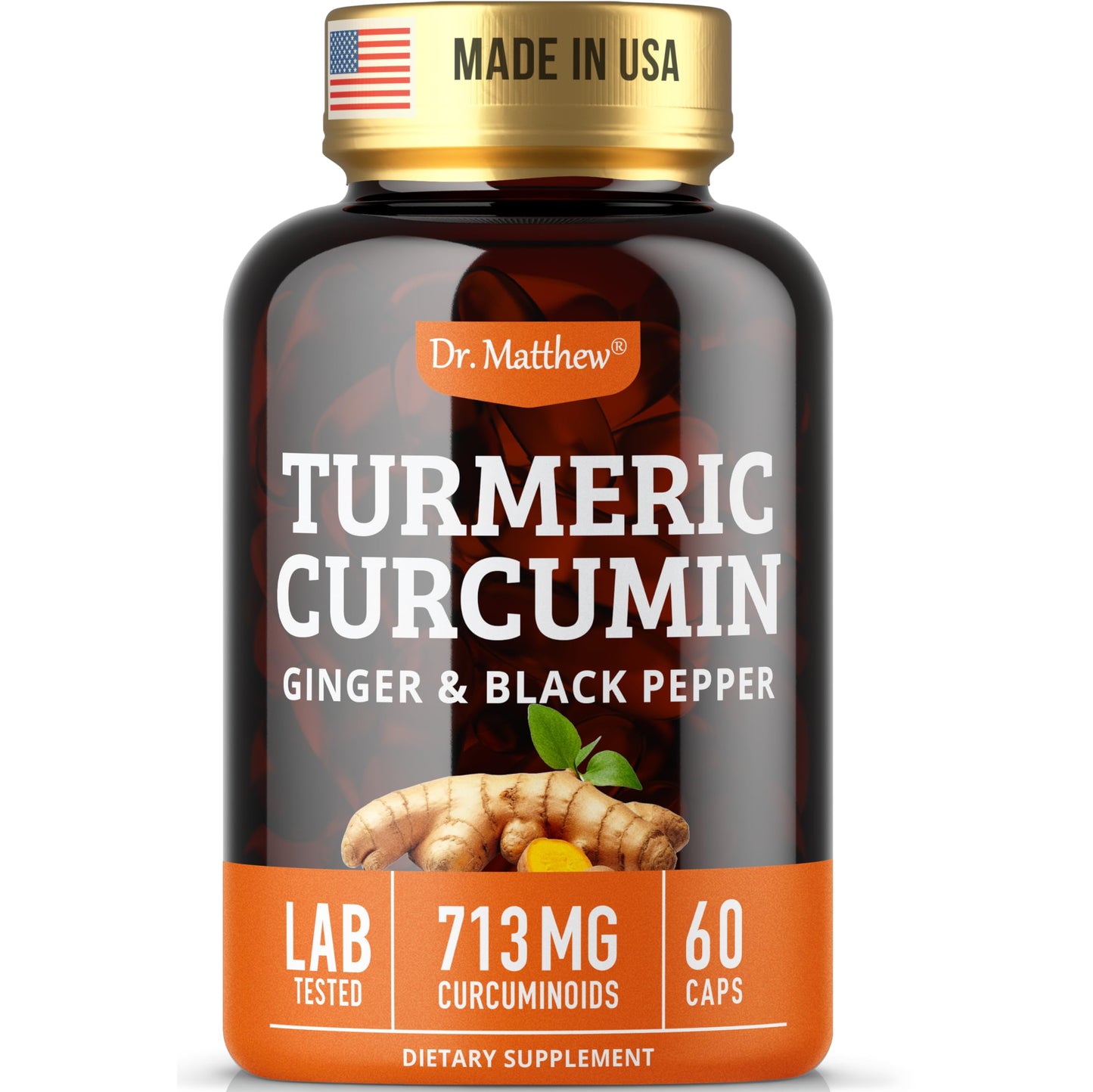 Turmeric Curcumin with Black Pepper 1000mg – 60 Capsules | 15X Absorption
