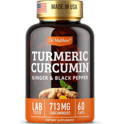 Turmeric Curcumin with Black Pepper 1000mg – 60 Capsules | 15X Absorption