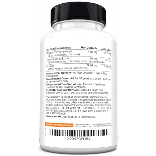Turmeric Curcumin 1500mg with BioPerine – 95% Curcuminoids, Joint Support