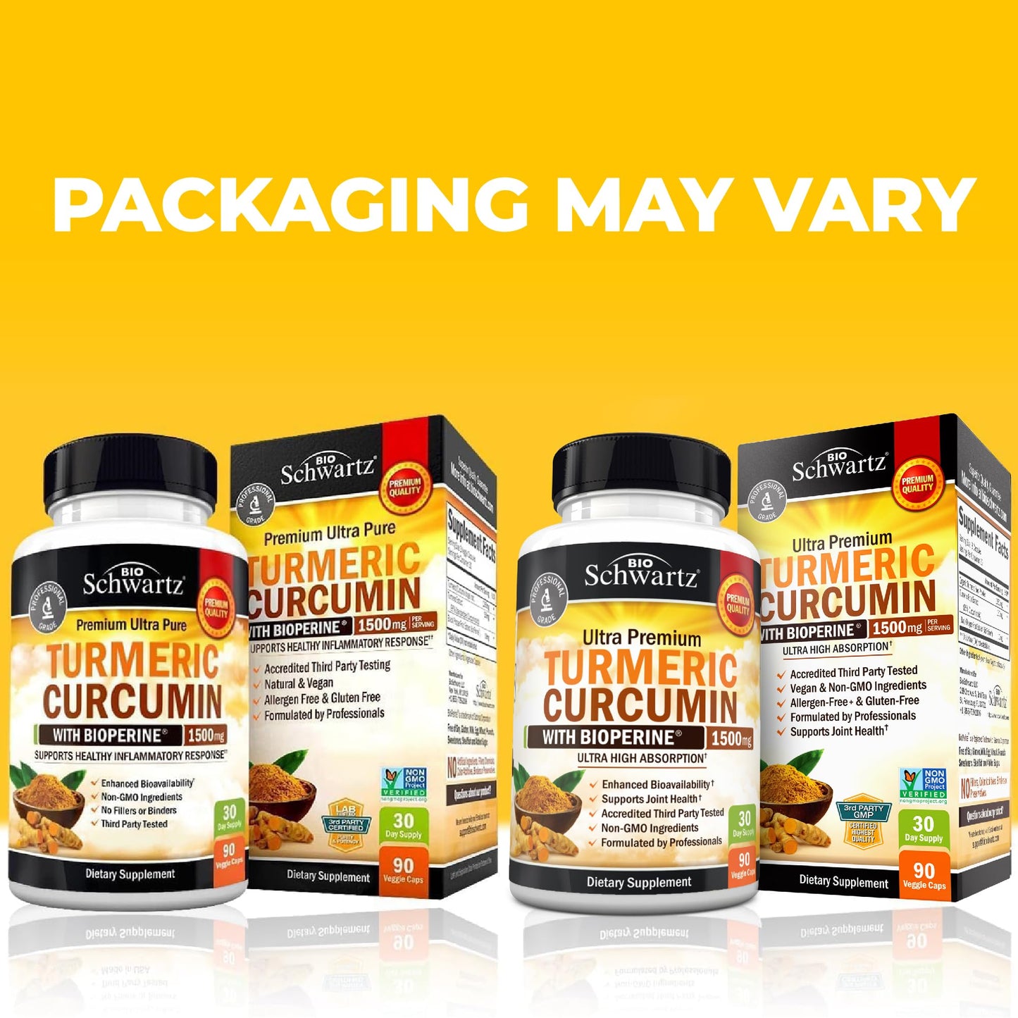 Turmeric Curcumin 1500mg with BioPerine – 90 Vegan Capsules (95% Curcuminoids)