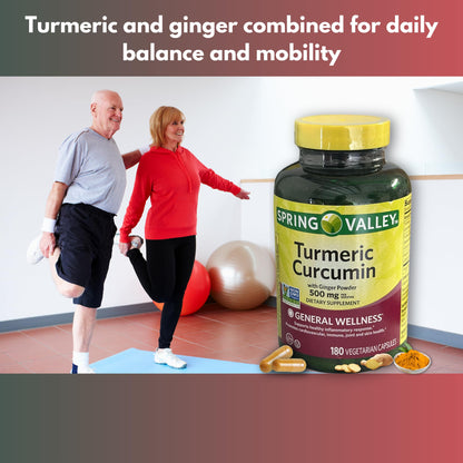Turmeric Curcumin 500mg with Black Pepper - Vegetarian Capsules, 180ct