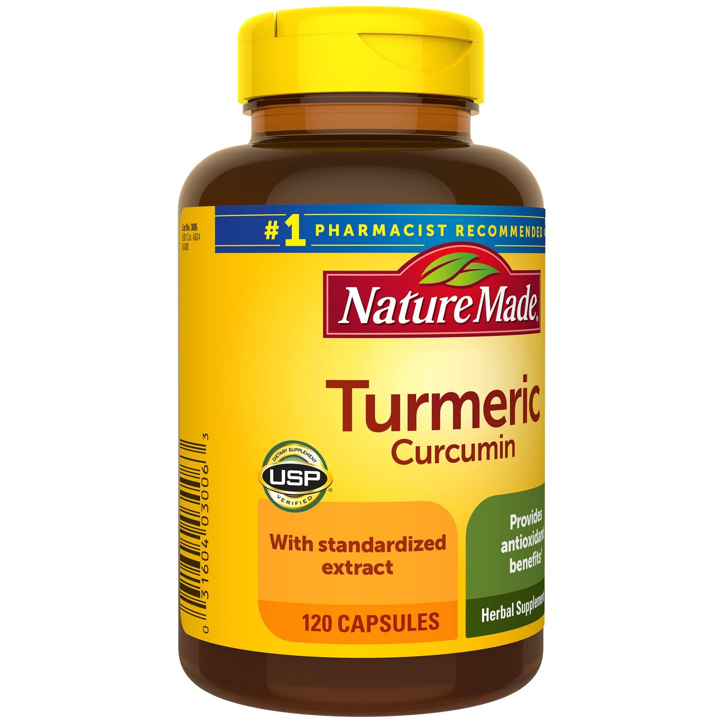 Nature Made Turmeric Curcumin 500 mg – Antioxidant Support, 120 Capsules
