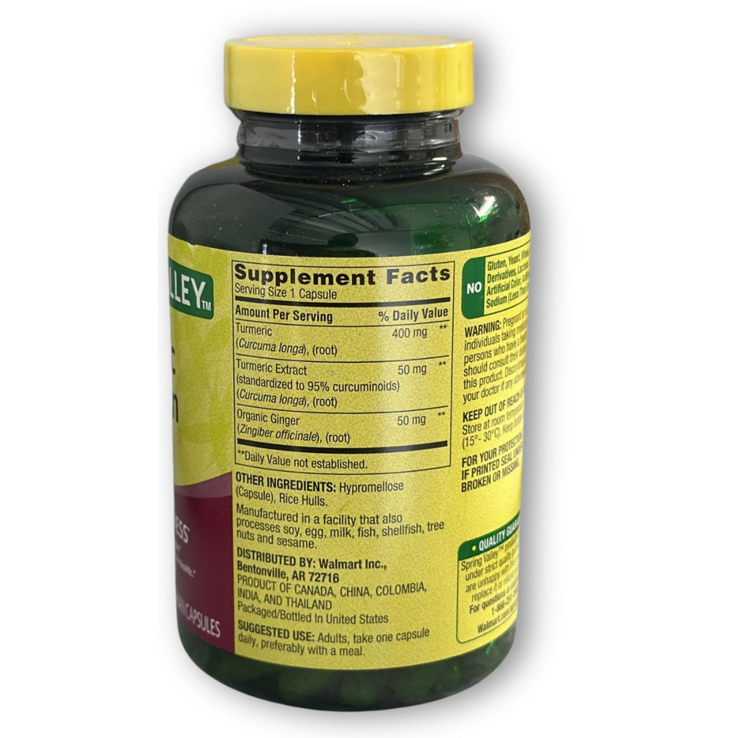 Turmeric Curcumin 500mg with Black Pepper - Vegetarian Capsules, 180ct