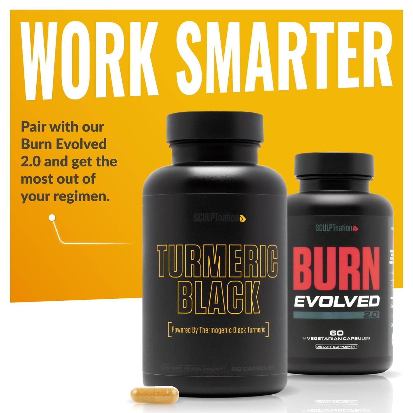 Sculpt Nation by V Shred Turmeric with BioPerine & Sirtmax for Joint Health – 60-Day Supply