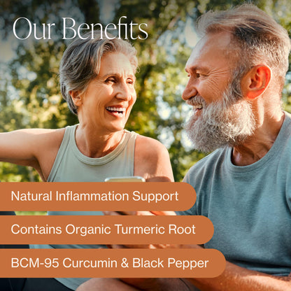Organic Turmeric Curcumin with BCM-95 & Black Pepper – Inflammation, Brain & Immune Health | 60 Vegan Capsules