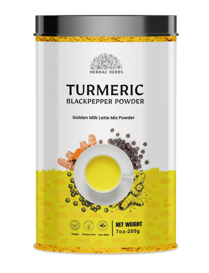 Turmeric Curcumin Powder with Black Pepper – Golden Milk Latte Mix (Organic)