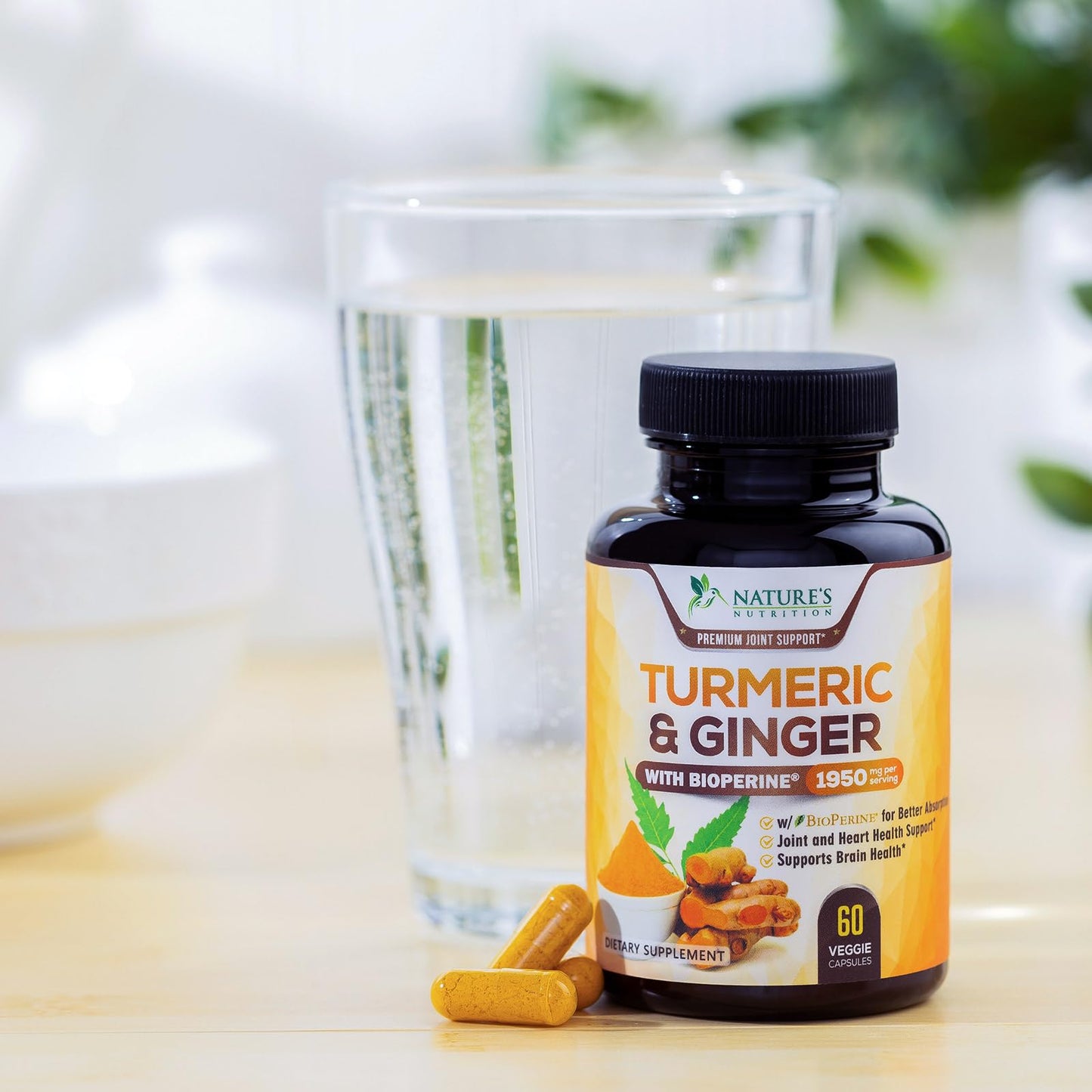 Turmeric Curcumin 1950mg with Bioperine – 60 Capsules