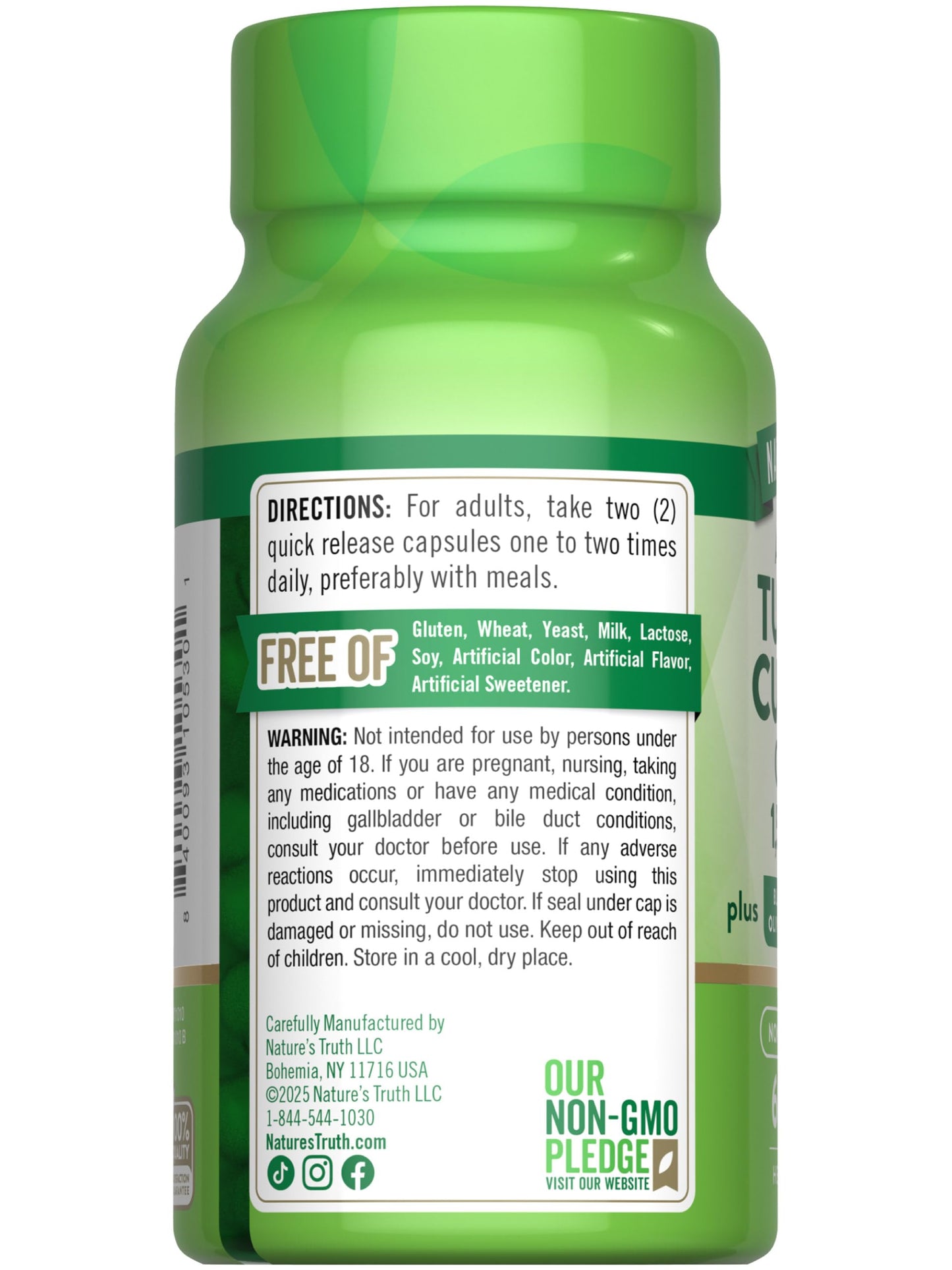 Nature's Truth Turmeric Curcumin 1500 mg – 60 Capsules | Black Pepper, Olive Leaf & Tart Cherry | Non-GMO & Gluten Free