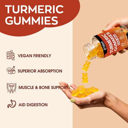 Turmeric Curcumin Gummies 500mg with Ginger & Black Pepper – Mango (60 Count, Pack of 2)