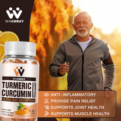 Turmeric Curcumin Gummies with Ginger & Black Pepper – 2 Pack (Vegan, Gelatin-Free)