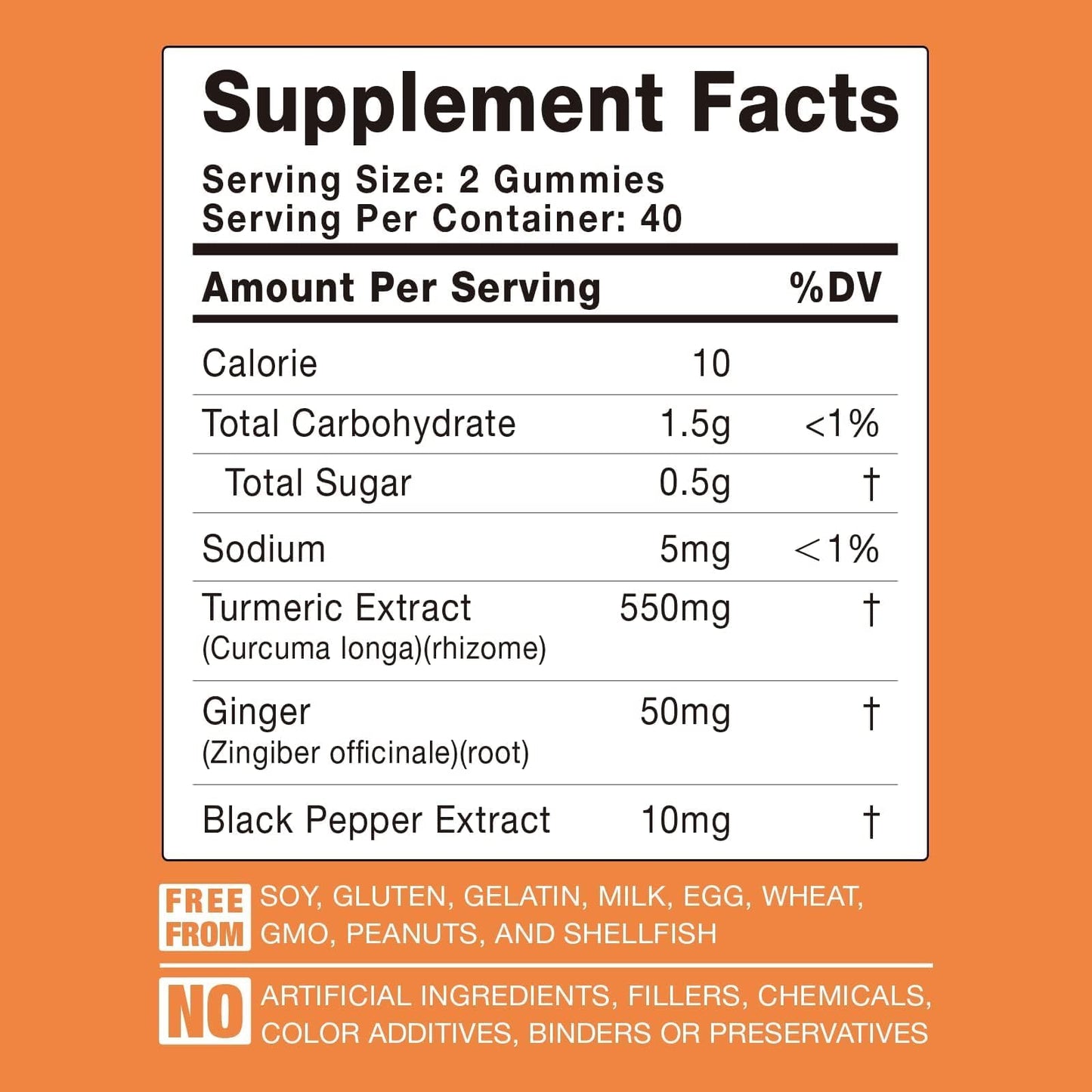 Turmeric Curcumin Gummies with Ginger & Black Pepper – 3 Pack (Vegan, Organic, Gelatin-Free)