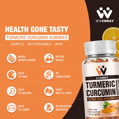 Turmeric Curcumin Gummies with Ginger & Black Pepper – 2 Pack (Vegan, Gelatin-Free)