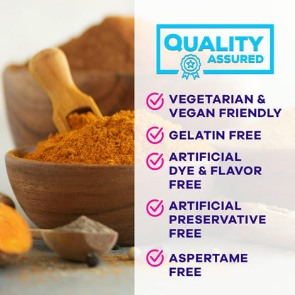 Turmeric Curcumin Gummies Sugar Free 95% Curcuminoids, Black Pepper, Peach