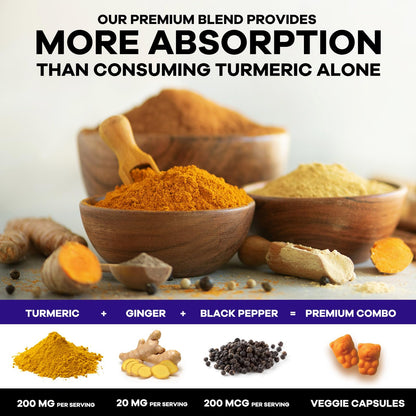 Turmeric Curcumin Gummies Sugar Free 95% Curcuminoids, Black Pepper, Peach