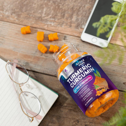 Turmeric Curcumin Gummies Sugar Free 95% Curcuminoids, Black Pepper, Peach