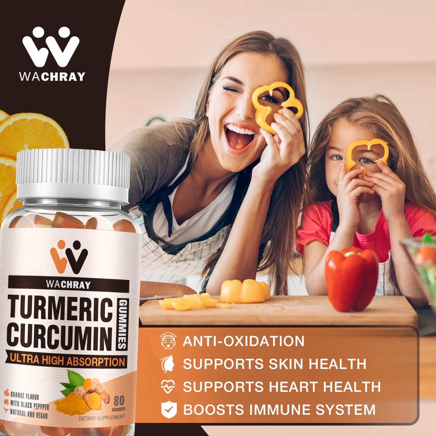 Turmeric Curcumin Gummies with Ginger & Black Pepper – 3 Pack (Vegan, Organic, Gelatin-Free)