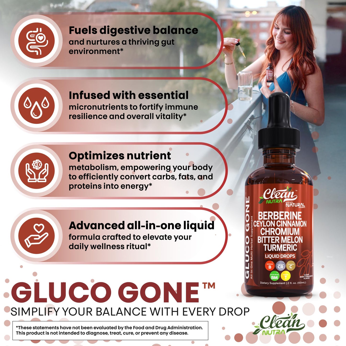 Clean Nutra Berberine with Cinnamon Liquid Drops – GLP-1 Support with Moringa