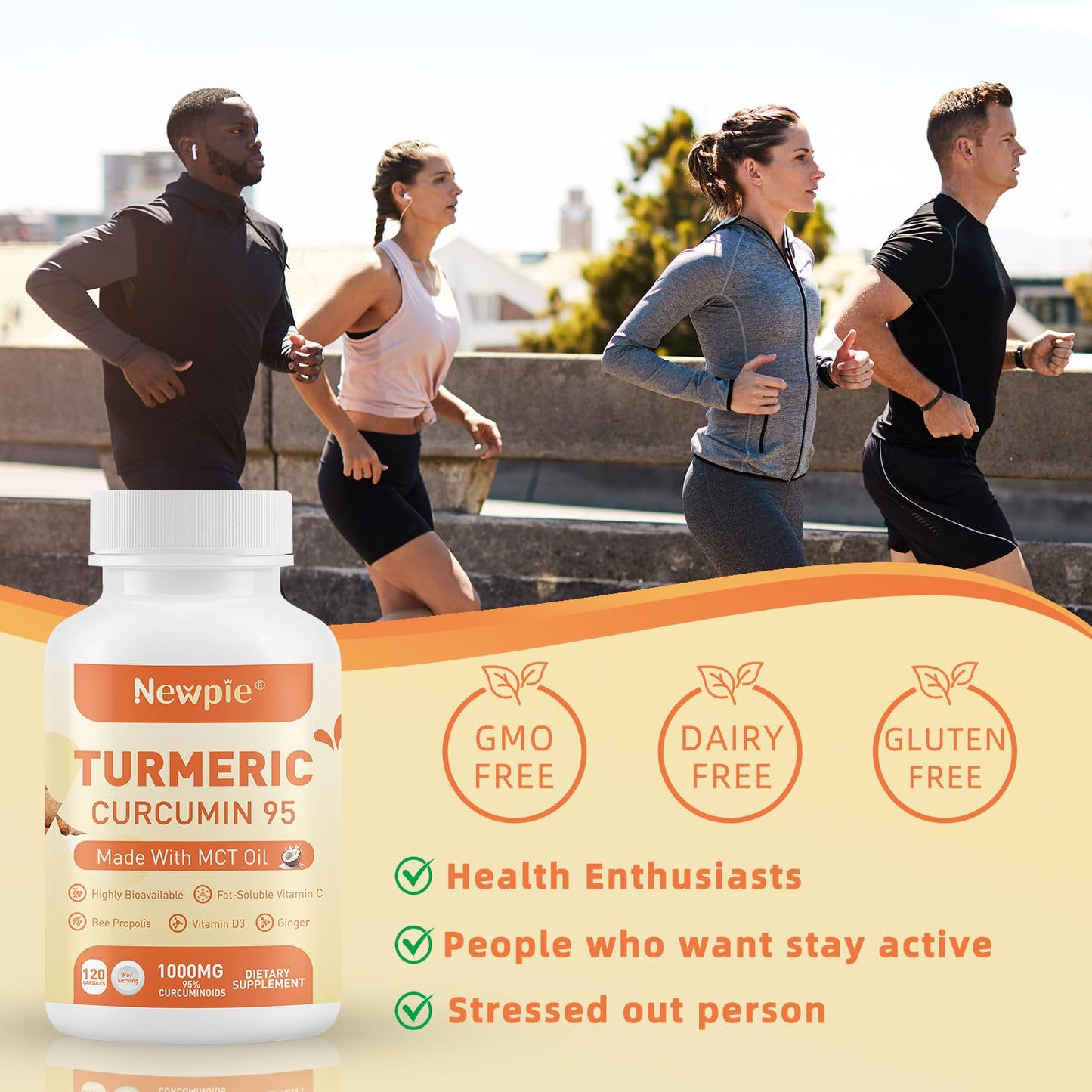 Turmeric Curcumin with MCT Oil – 120 Capsules, 95% Curcuminoids, Non-GMO, Gluten Free