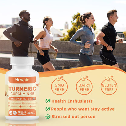 Turmeric Curcumin with MCT Oil – 120 Capsules, 95% Curcuminoids, Non-GMO, Gluten Free