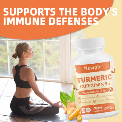 Turmeric Curcumin with MCT Oil – 120 Capsules, 95% Curcuminoids, Non-GMO, Gluten Free