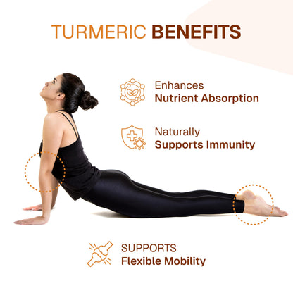 Pureved Turmeric Curcumin 90 Veg Capsules with Black Pepper & Ginger – Made in India
